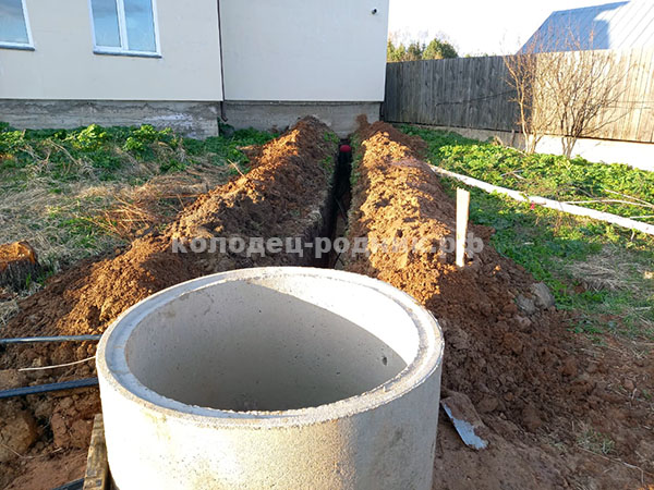 Вода в дом из колодца, копка траншеи